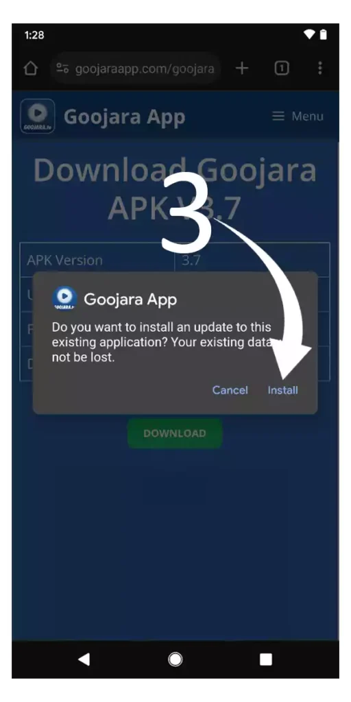 how to install goojara app step 3